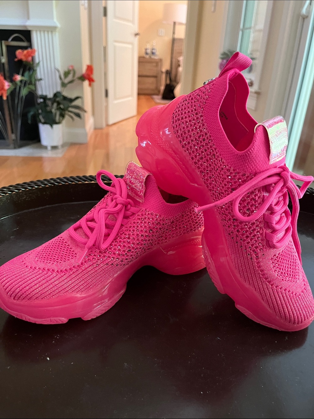 Steve Madden Hot Pink Knit Platform Sneakers . Kids